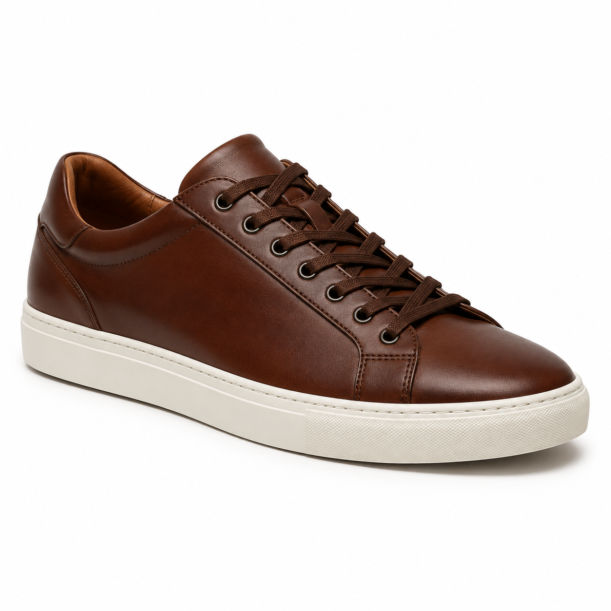 Italian Leather Trainer – Chestnut Brown | moggi fillier